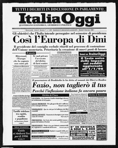 Italia oggi : quotidiano di economia finanza e politica